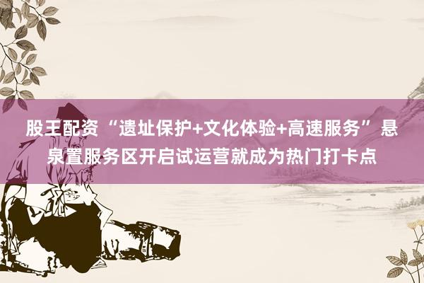 股王配资 “遗址保护+文化体验+高速服务” 悬泉置服务区开启试运营就成为热门打卡点